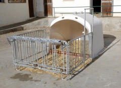 CalfHouse Premium XL mit Umzäunung mit Tränkeeimer+Troghalter